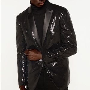 Zara BEAT Black Sequin Men’s Blazer Jacket